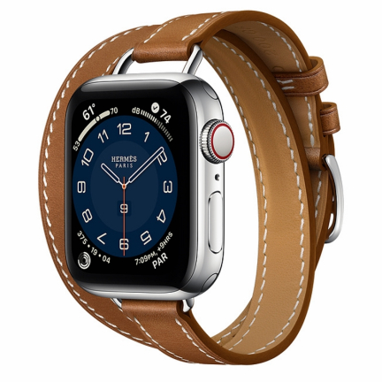 Apple Watch Hermès S6 40mm (Cellular) Silver Stainless Steel Case / Fauve Attelage Double Tour