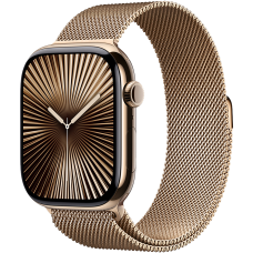 Apple Watch 10 46mm Gold Milanese Loop / Titanium Case