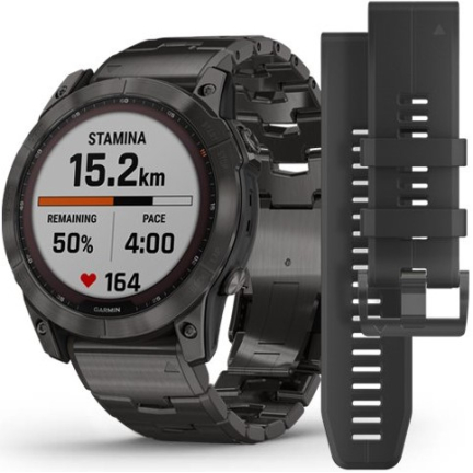 Купить Garmin Fenix 7x Sapphire Solar Carbon Gray DLC Titanium / Carbon Grey DLC Vented Titanium Band  Garmin Fenix 7x Sapphire Solar Carbon Gray DLC Titanium / Carbon Grey DLC Vented Titanium Band