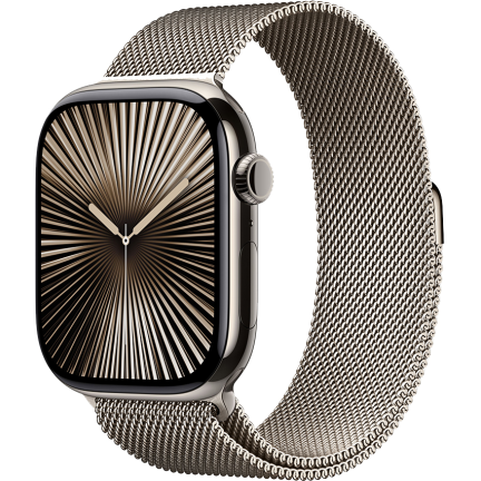 Apple Watch 10 46mm Natural Milanese Loop / Titanium Case