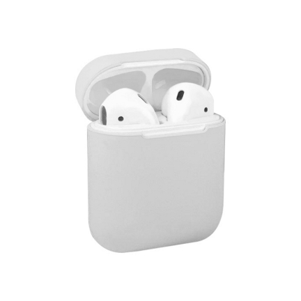 Чехол AirPods 1/2 Silicone Case Pebble White (Белый)